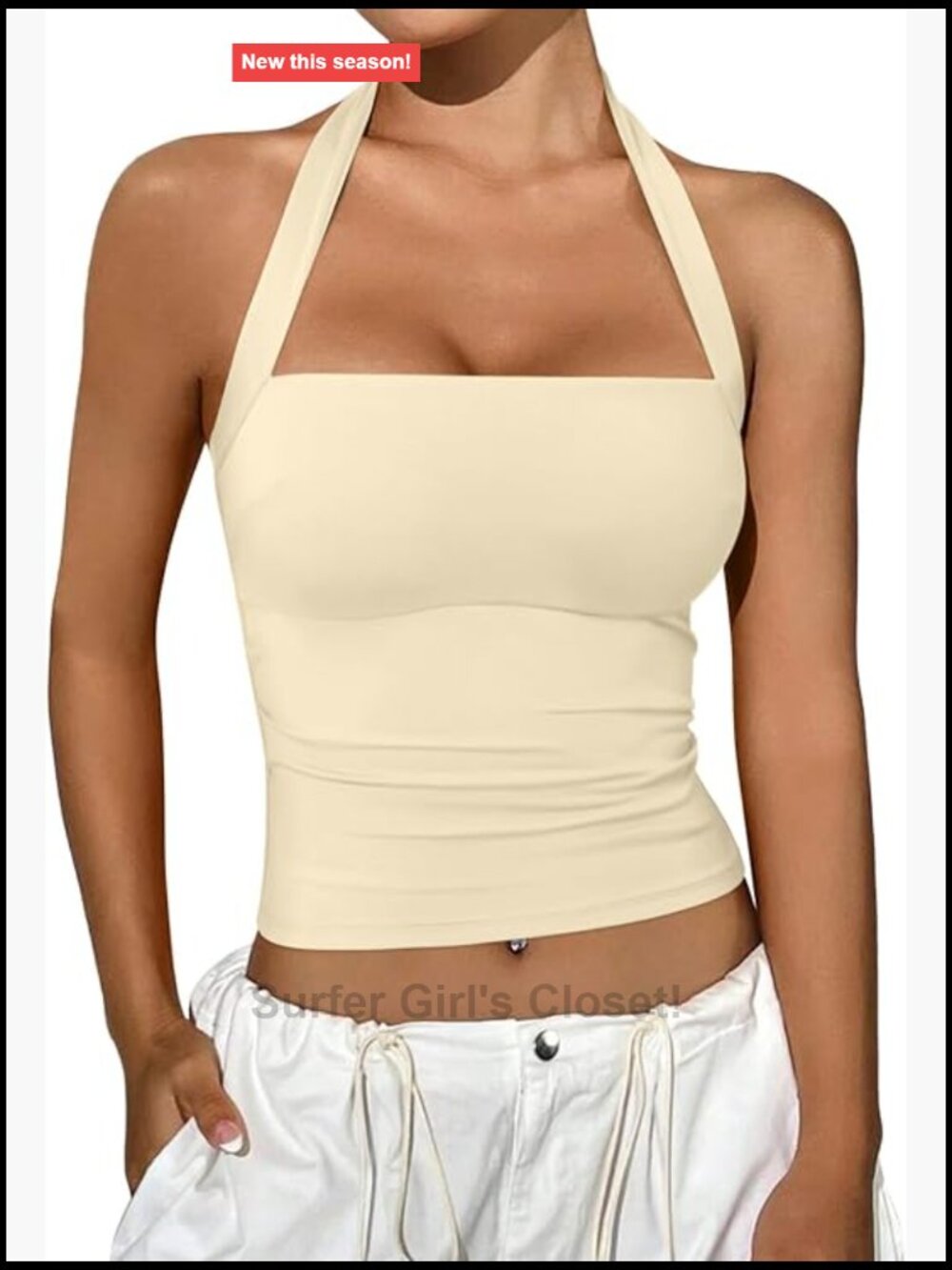 Halter Crop Tank Top for Women Y2K Sleeveless Going Out Summer Tops
